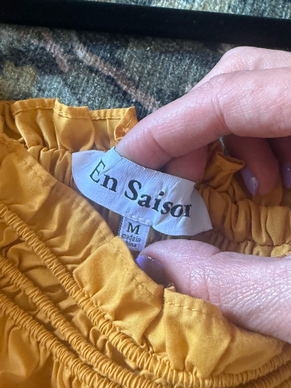 En Saison Haley Smocked Midi Dress in golden yellow - Picture 4 of 4